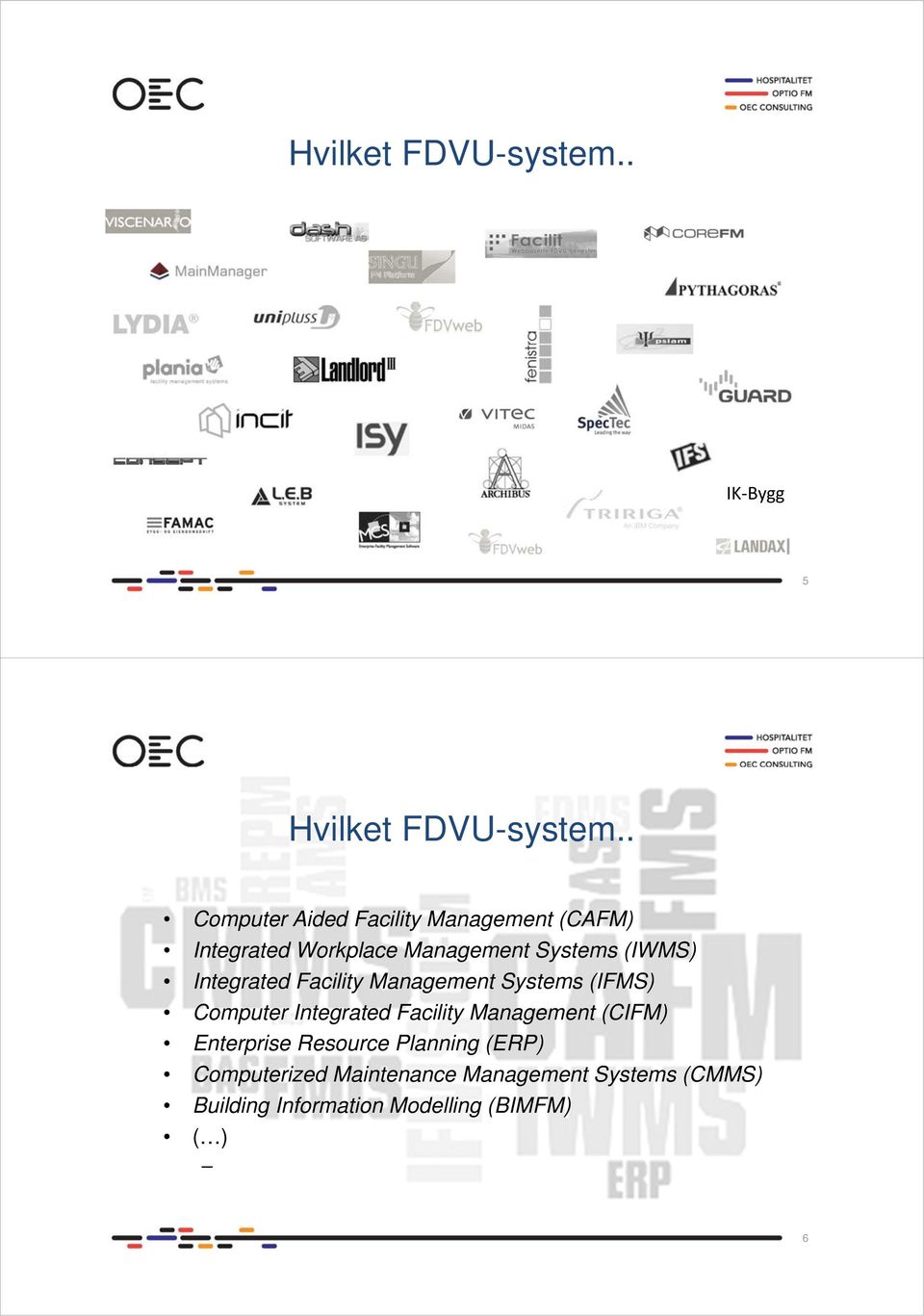 Integrated Facility Management Systems (IFMS) Computer Integrated Facility Management