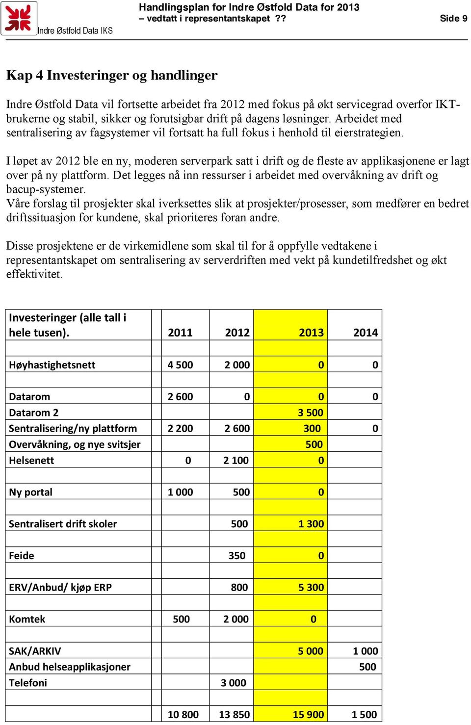 løsninger. Arbeidet med sentralisering av fagsystemer vil fortsatt ha full fokus i henhold til eierstrategien.