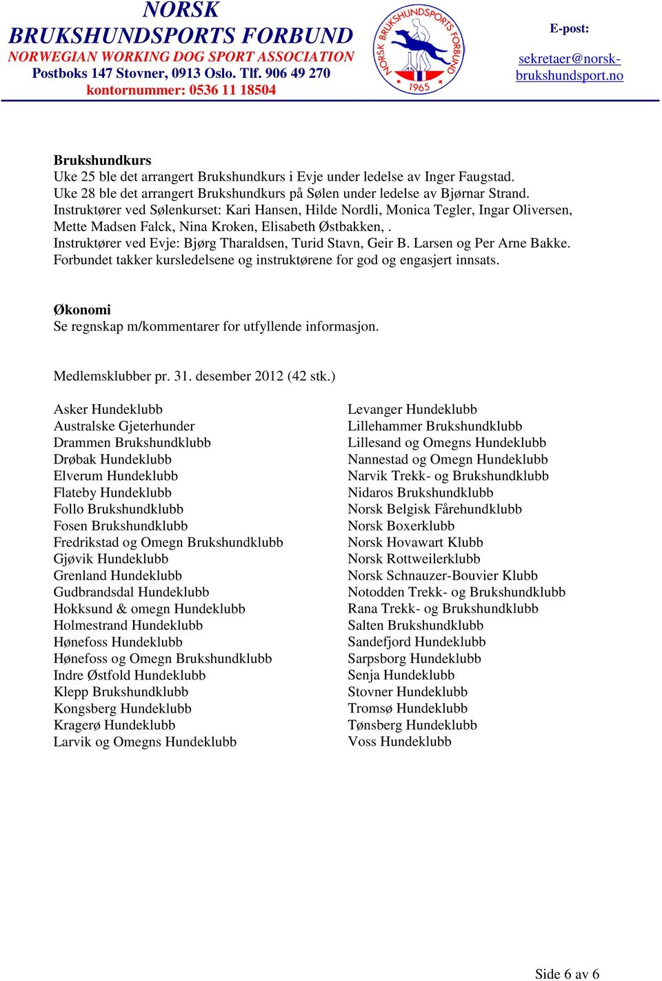 Instruktører ved Evje: Bjørg Tharaldsen, Turid Stavn, Geir B. Larsen og Per Arne Bakke. Forbundet takker kursledelsene og instruktørene for god og engasjert innsats.