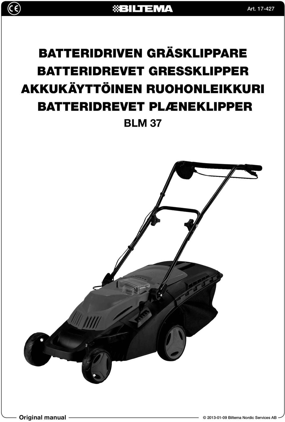 Batteridrevet Plæneklipper BLM 37 Original