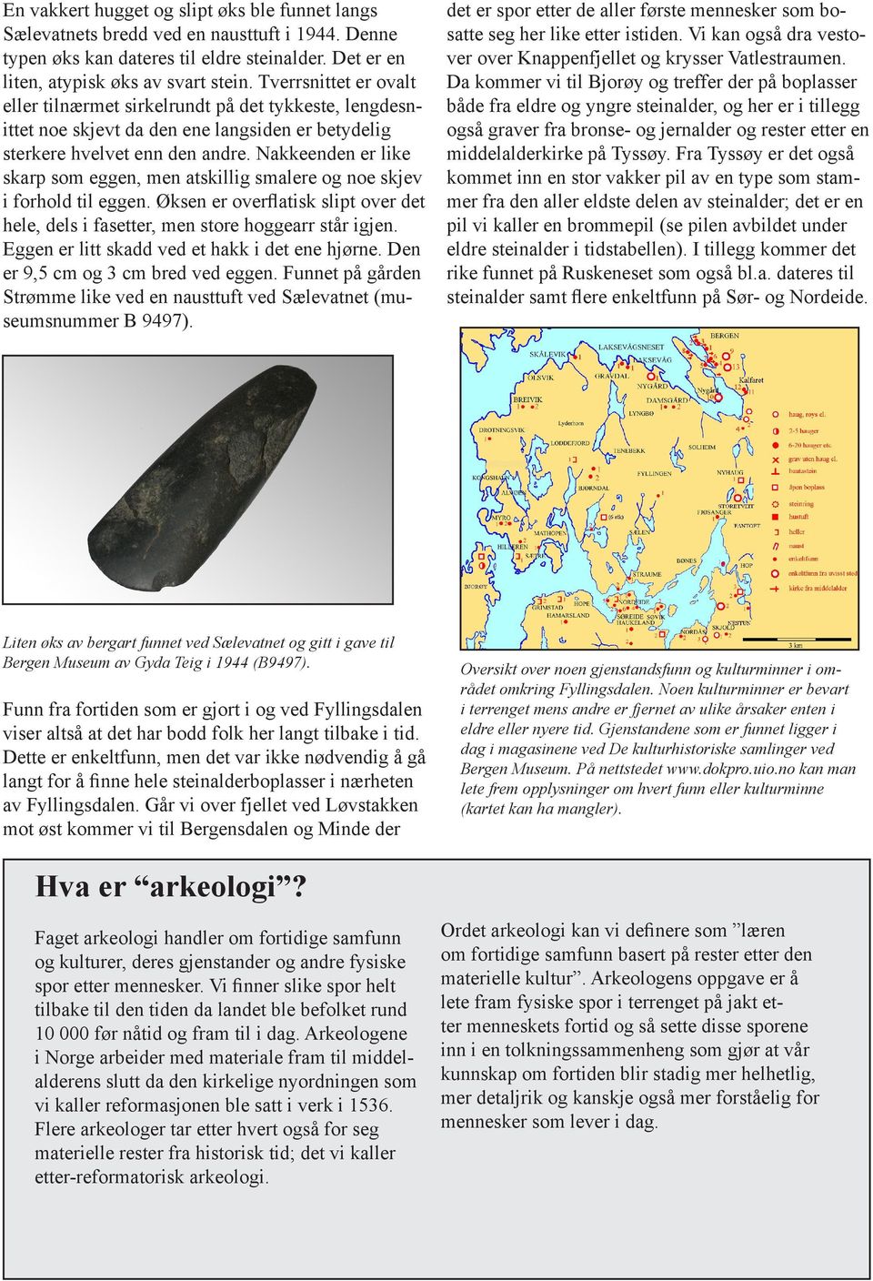 Nakkeenden er like skarp som eggen, men atskillig smalere og noe skjev i forhold til eggen. Øksen er overflatisk slipt over det hele, dels i fasetter, men store hoggearr står igjen.