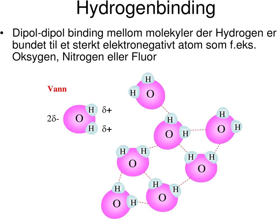 sterkt elektronegativt atom som f.eks.