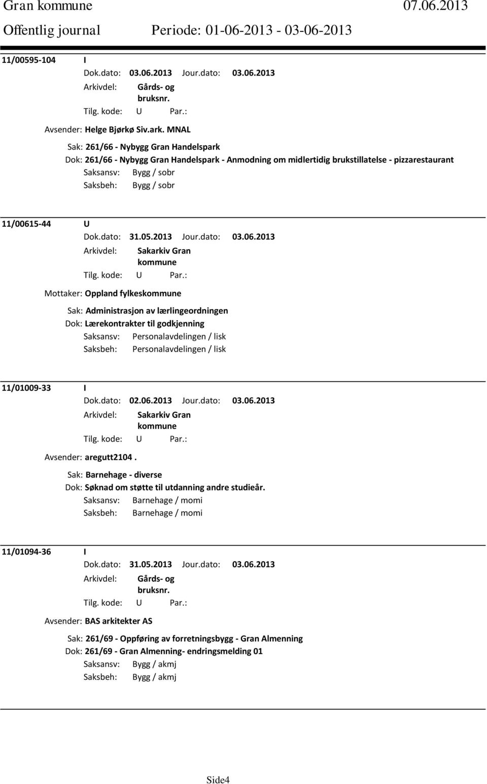 Mottaker: Oppland fylkes Sak: Administrasjon av lærlingeordningen Dok: Lærekontrakter til godkjenning Saksansv: Personalavdelingen / lisk Saksbeh: Personalavdelingen / lisk 11/01009-33 I Dok.dato: 02.