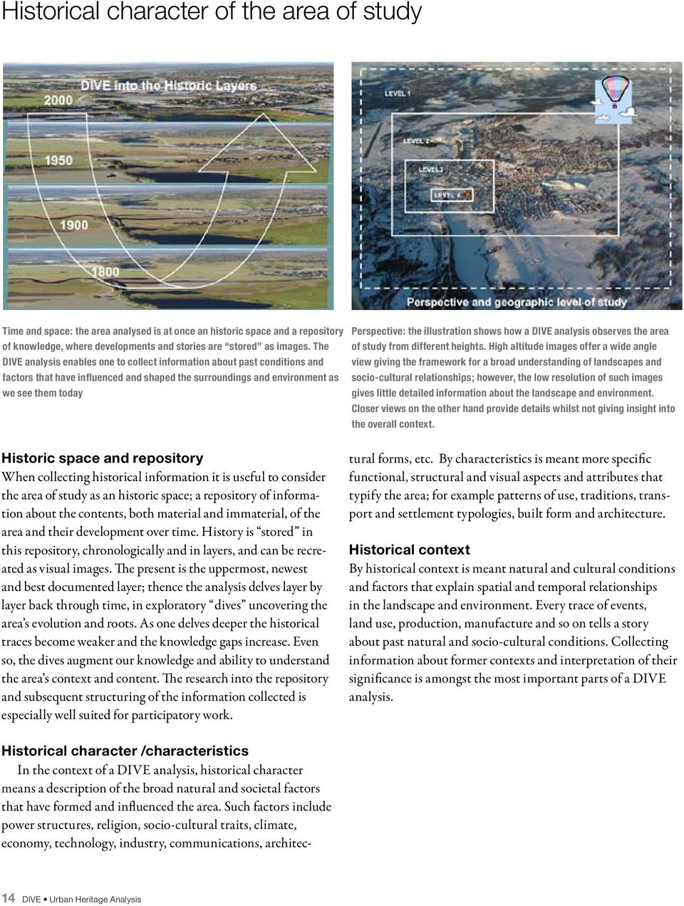 illustration shows how a DIVE analysis observes the area of study from different heights.