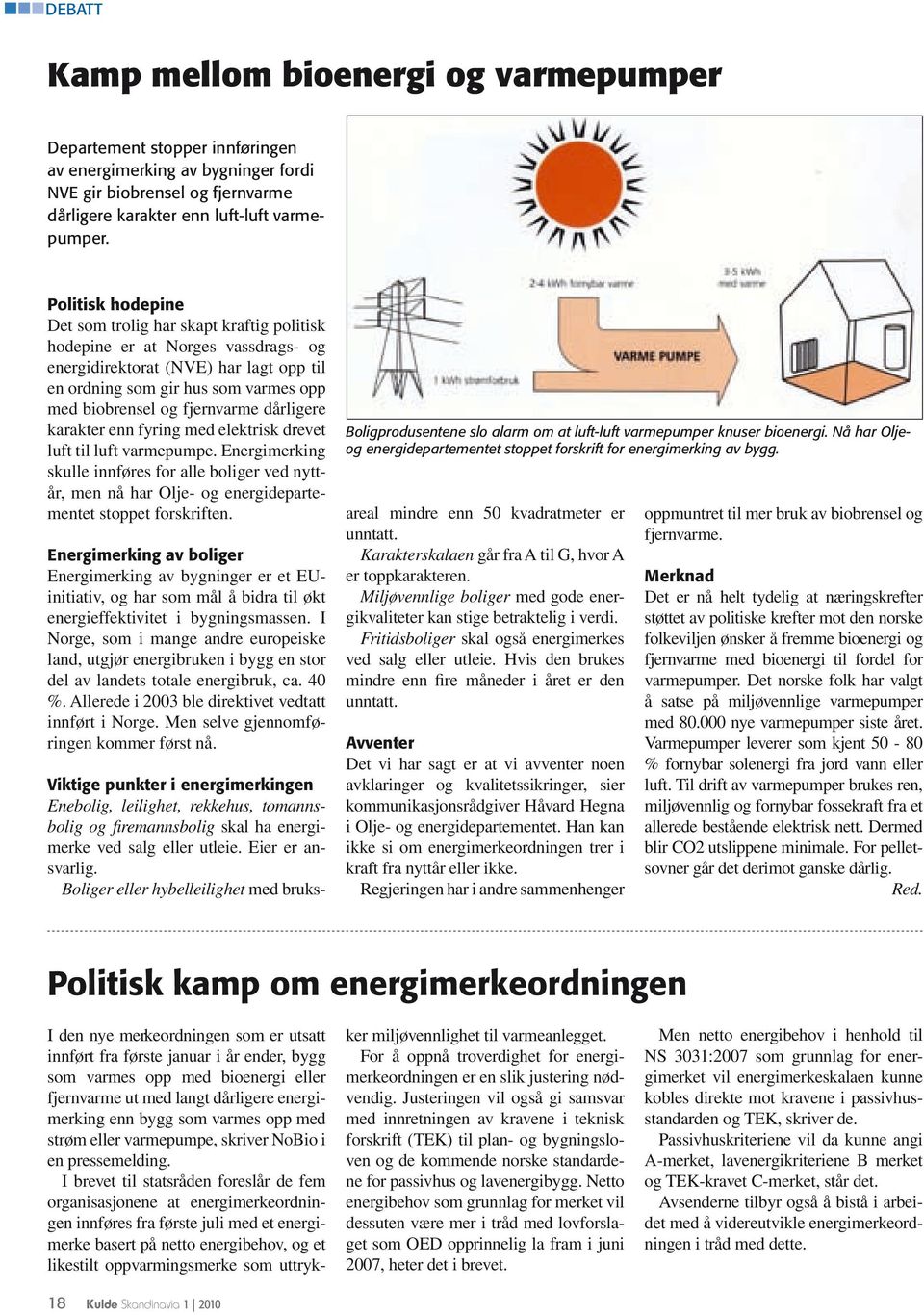 fjernvarme dårligere karakter enn fyring med elektrisk drevet luft til luft varmepumpe.