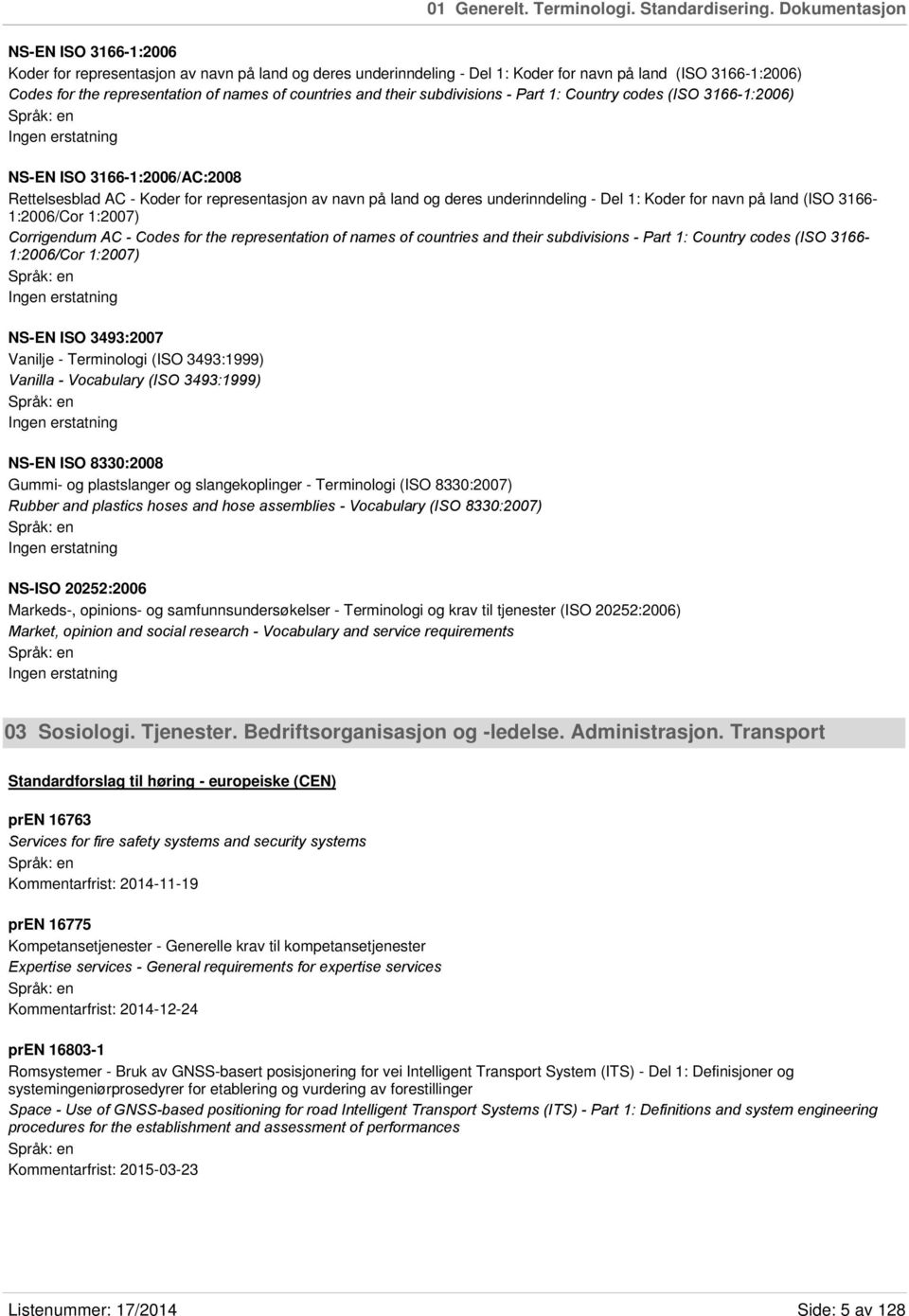 countries and their subdivisions - Part 1: Country codes (ISO 3166-1:2006) NS-EN ISO 3166-1:2006/AC:2008 Rettelsesblad AC - Koder for representasjon av navn på land og deres underinndeling - Del 1: