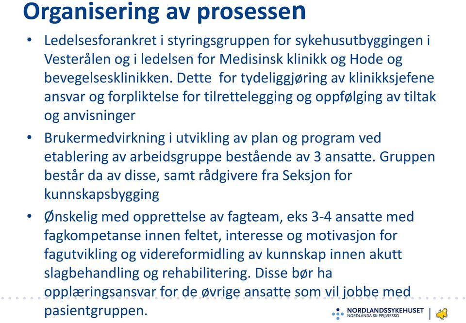 av arbeidsgruppe bestående av 3 ansatte.