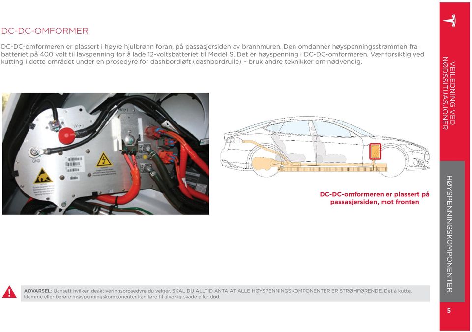 Det er høyspenning i DC-DC-omformeren.