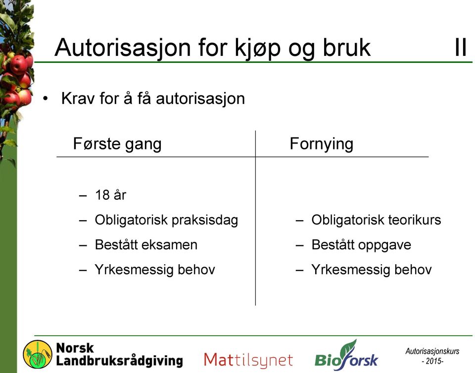 Obligatorisk praksisdag Bestått eksamen