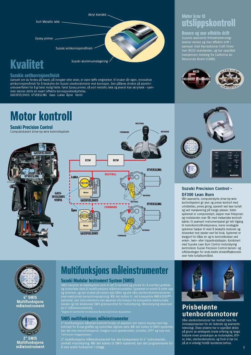 Den påføres direkte på aluminiumsoverflaten for å gi best mulig feste. Først Epoxy primer, så sort metallic lakk og øverst klar akryllakk - sammen danner dette en svært effektiv korrosjonsbeskyttelse.