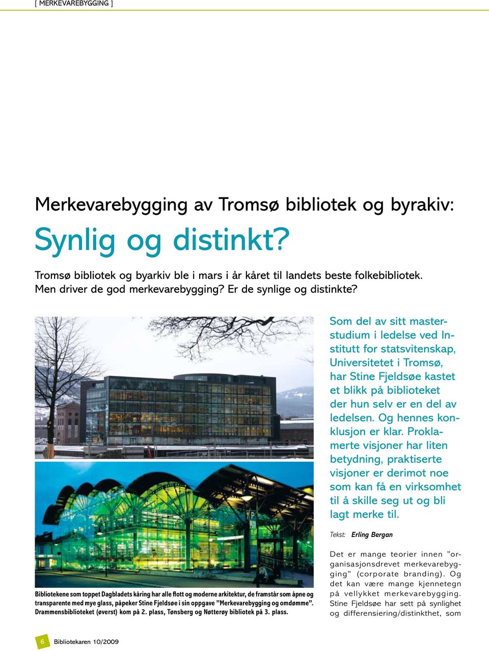 Som del av sitt masterstudium i ledelse ved Institutt for statsvitenskap, Universitetet i Tromsø, har Stine Fjeldsøe kastet et blikk på biblioteket der hun selv er en del av ledelsen.