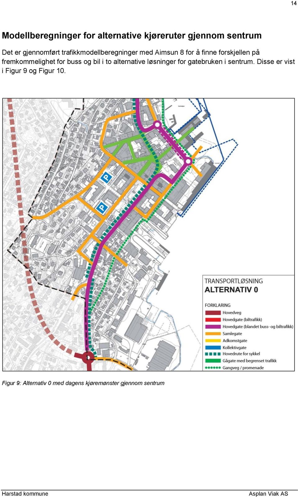 for buss og bil i to alternative løsninger for gatebruken i sentrum.