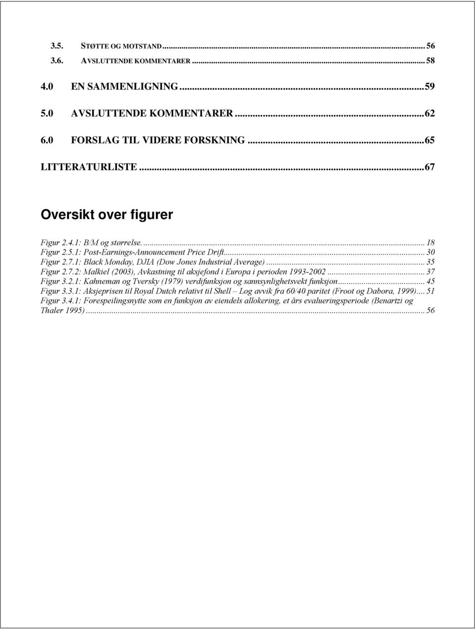 7.2: Malkiel (2003), Avkastning til aksjefond i Europa i perioden 1993-2002... 37 Figur 3.2.1: Kahneman og Tversky (1979) verdifunksjon og sannsynlighetsvekt funksjon... 45 Figur 3.3.1: Aksjeprisen til Royal Dutch relativt til Shell Log avvik fra 60/40 paritet (Froot og Dabora, 1999).