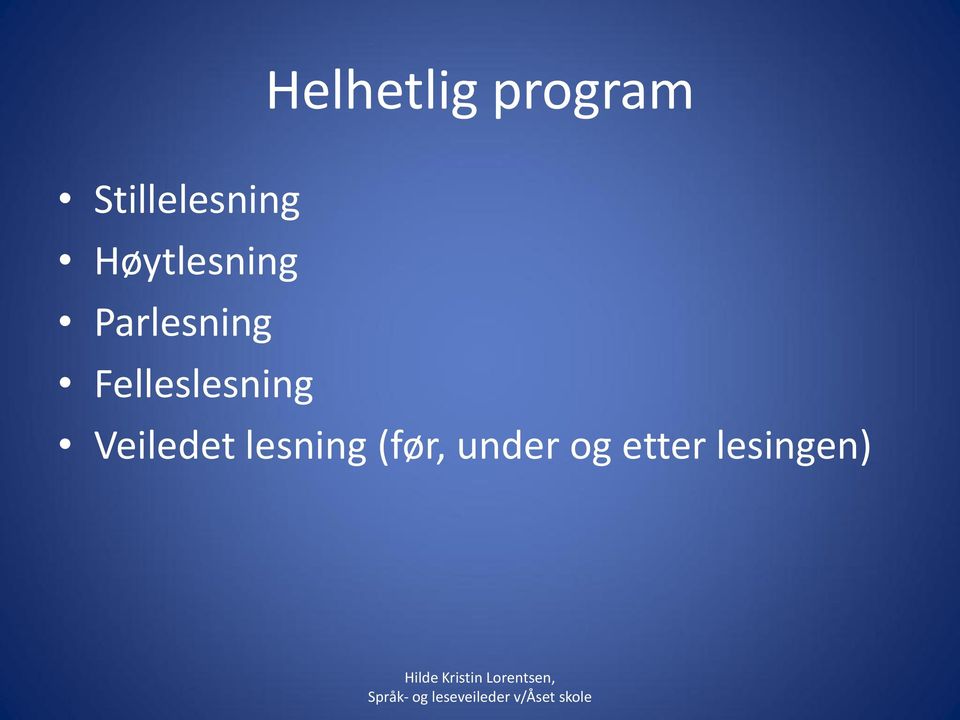 Parlesning Felleslesning