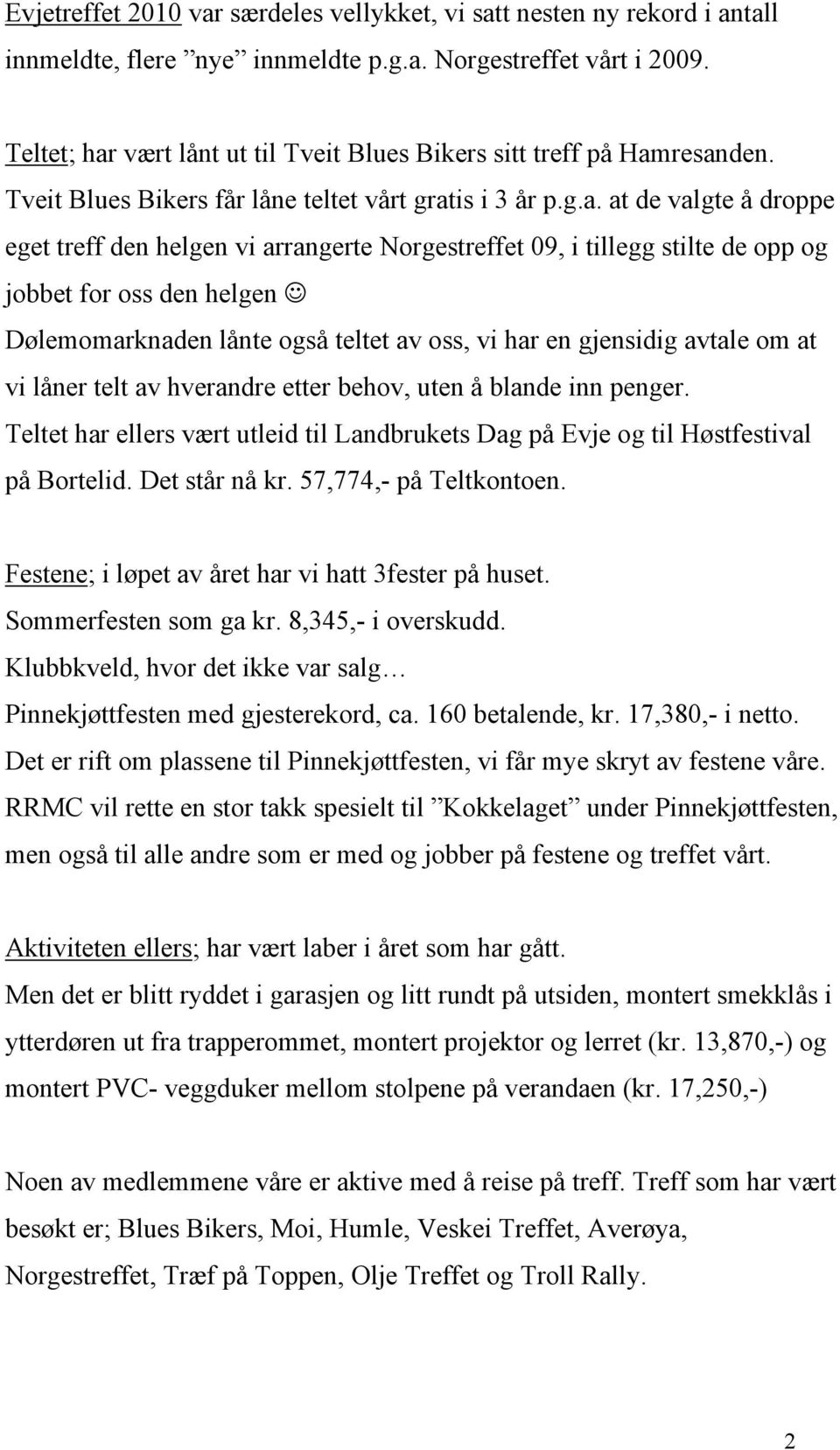 vært lånt ut til Tveit Blues Bikers sitt treff på Ham