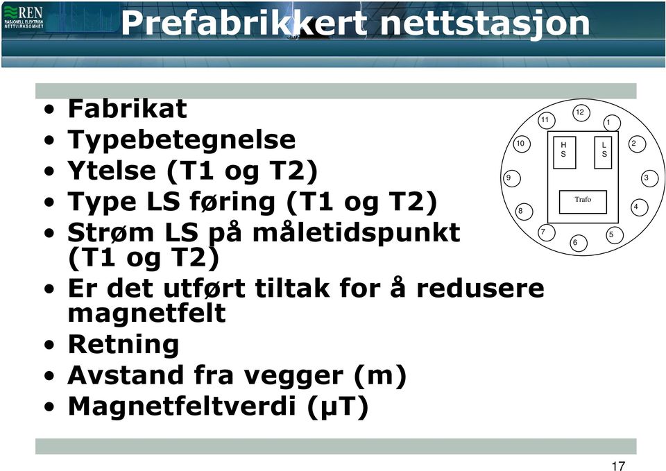 T2) Er det utført tiltak for å redusere magnetfelt Retning Avstand