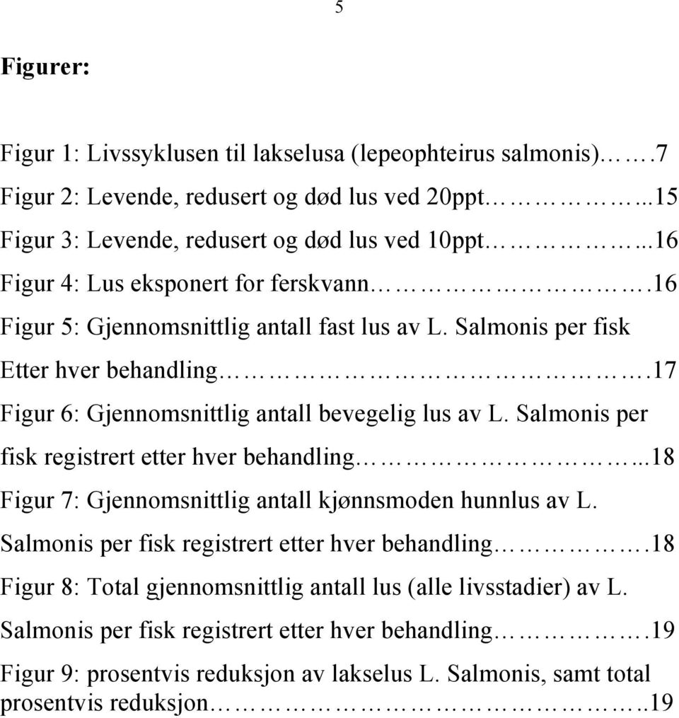 17 Figur 6: Gjennomsnittlig antall bevegelig lus av L. Salmonis per fisk registrert etter hver behandling...18 Figur 7: Gjennomsnittlig antall kjønnsmoden hunnlus av L.