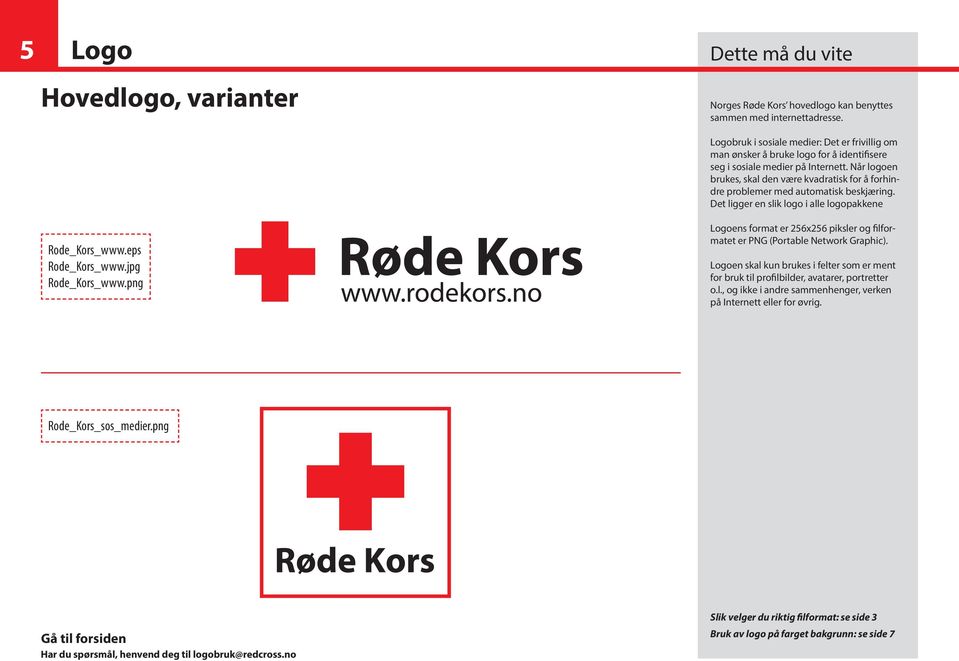 Når logoen brukes, skal den være kvadratisk for å forhindre problemer med automatisk beskjæring.