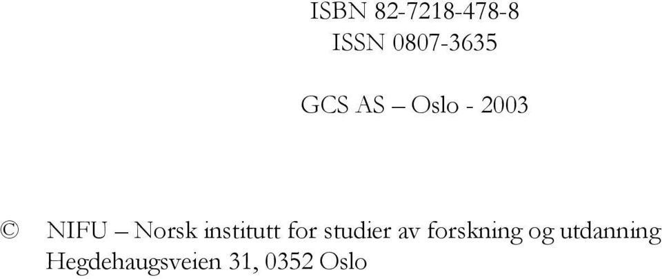 institutt for studier av forskning