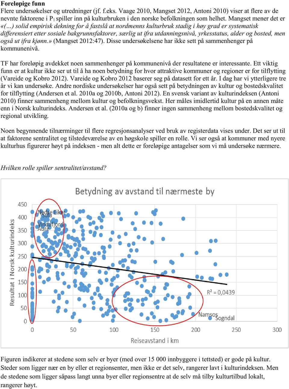 Mangset mener det er «( ) solid empirisk dekning for å fastslå at nordmenns kulturbruk stadig i høy grad er systematisk differensiert etter sosiale bakgrunnsfaktorer, særlig ut ifra utdanningsnivå,