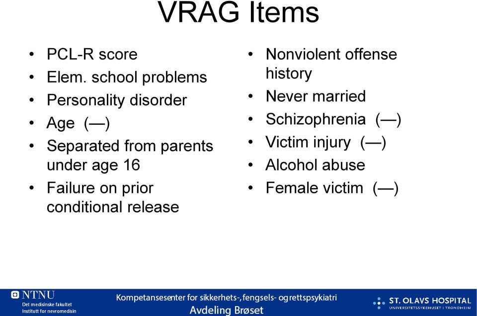 parents under age 16 Failure on prior conditional release