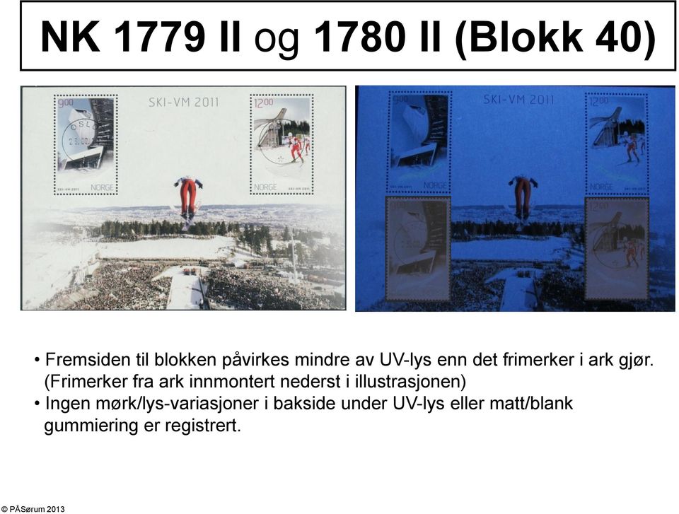 (Frimerker fra ark innmontert nederst i illustrasjonen) Ingen