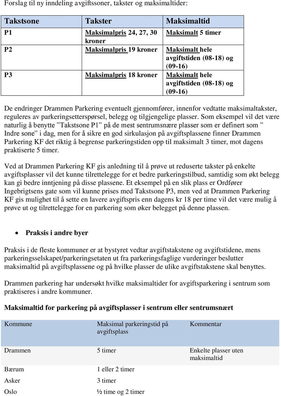 reguleres av parkeringsetterspørsel, belegg og tilgjengelige plasser.