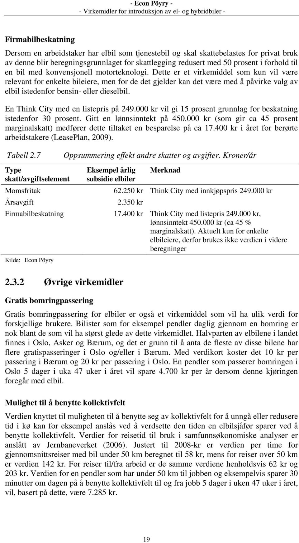 Dette er et virkemiddel som kun vil være relevant for enkelte bileiere, men for de det gjelder kan det være med å påvirke valg av elbil istedenfor bensin- eller dieselbil.