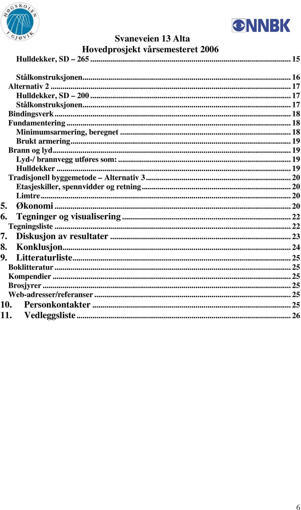 .. 20 Etasjeskiller, spennvidder og retning... 20 Limtre... 20 5. Økonomi... 20 6. Tegninger og visualisering... 22 Tegningsliste... 22 7. Diskusjon av resultater.