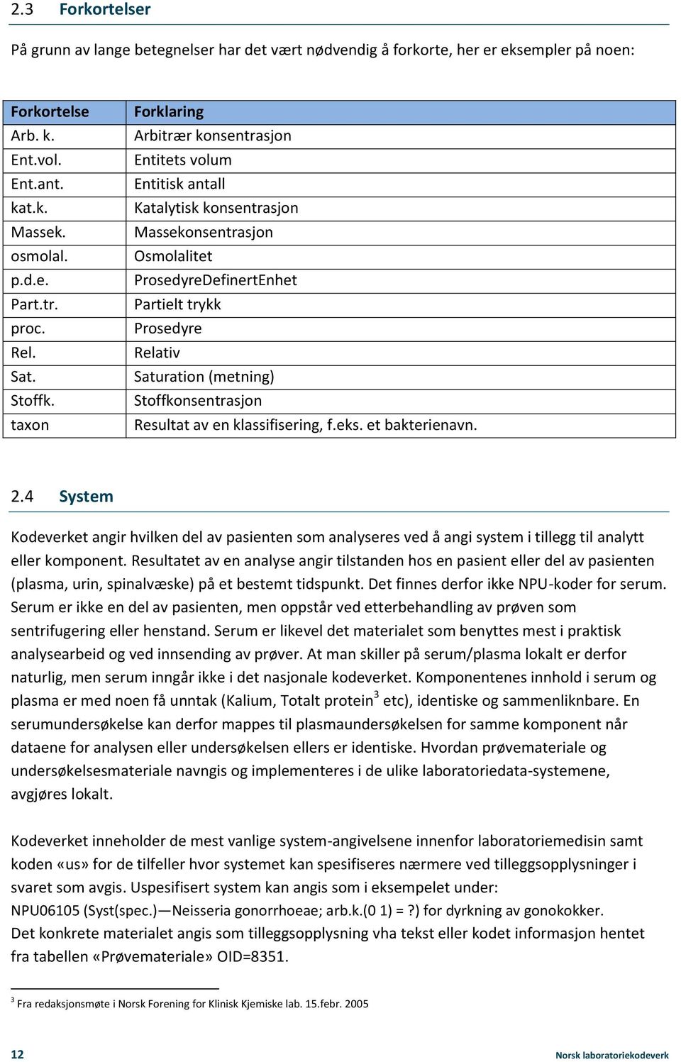 taxon Forklaring Arbitrær konsentrasjon Entitets volum Entitisk antall Katalytisk konsentrasjon Massekonsentrasjon Osmolalitet ProsedyreDefinertEnhet Partielt trykk Prosedyre Relativ Saturation