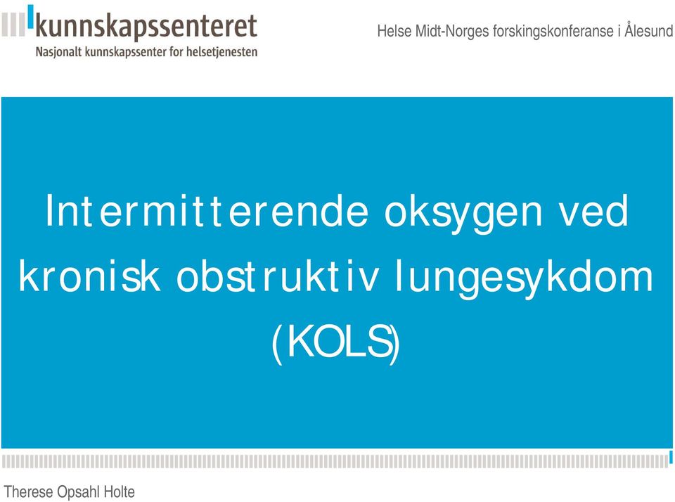 Kunnskapsesenterets kronisk obstruktiv