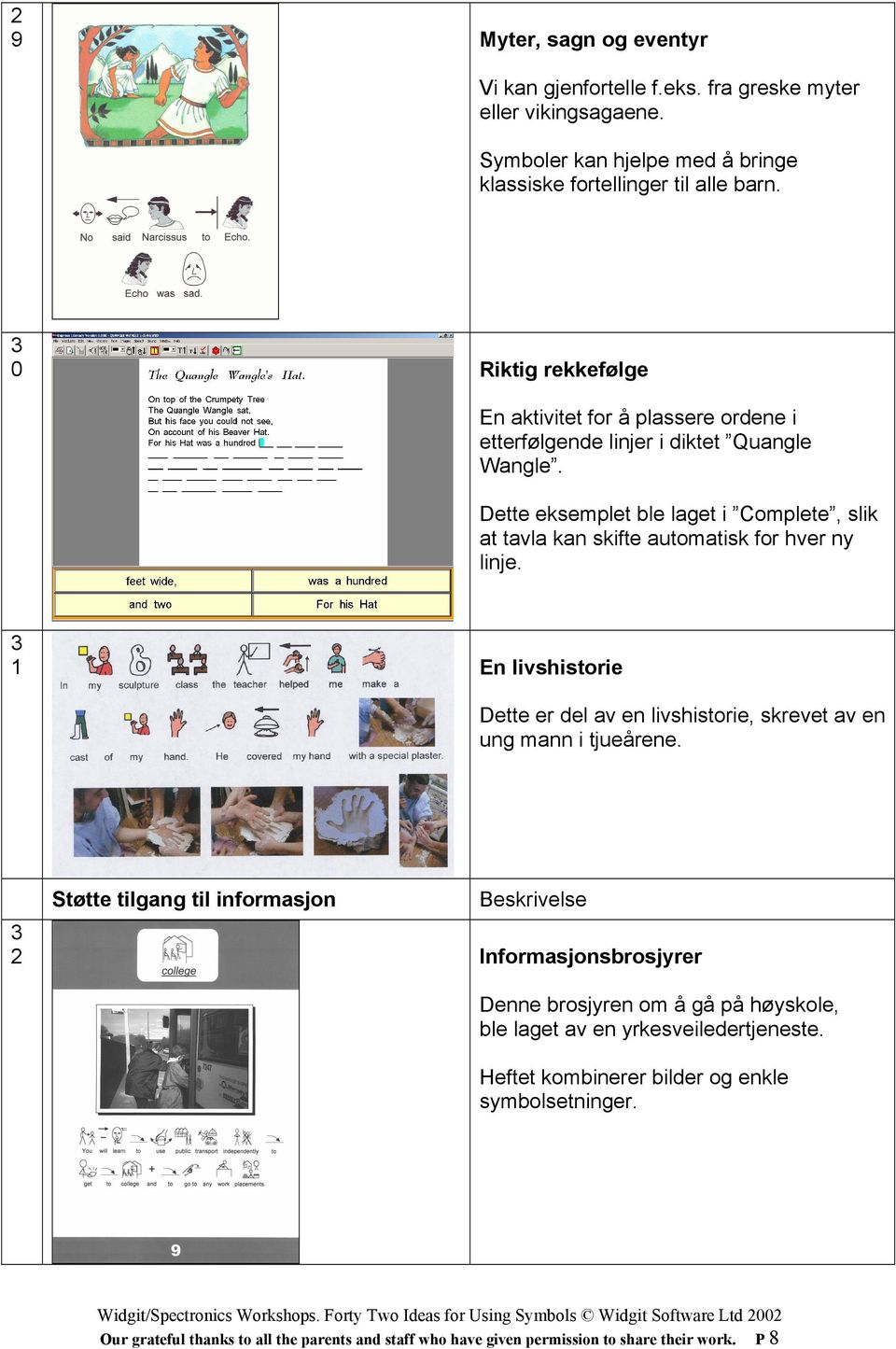 Dette eksemplet ble laget i Complete, slik at tavla kan skifte automatisk for hver ny linje. En livshistorie Dette er del av en livshistorie, skrevet av en ung mann i tjueårene.