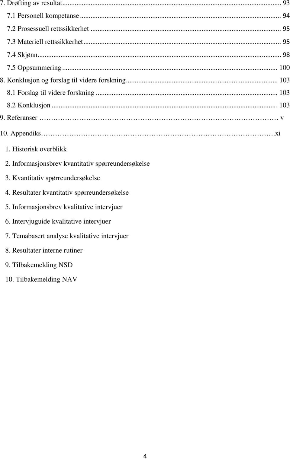 Historisk overblikk 2. Informasjonsbrev kvantitativ spørreundersøkelse 3. Kvantitativ spørreundersøkelse 4. Resultater kvantitativ spørreundersøkelse 5.