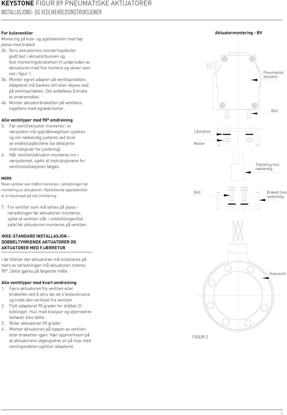 Monter egnet adapter på ventilspindelen. Adapteret må bankes lett eller skyves ned på ventilspindelen. Det anbefales å bruke et smøremiddel. 4b.