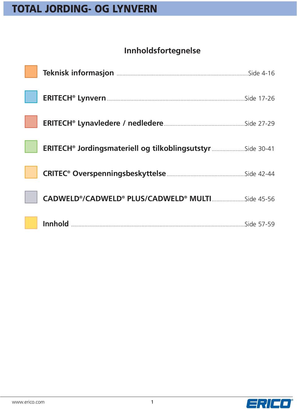 ..side 27-29 ERITECH Jordingsmateriell og tilkoblingsutstyr.