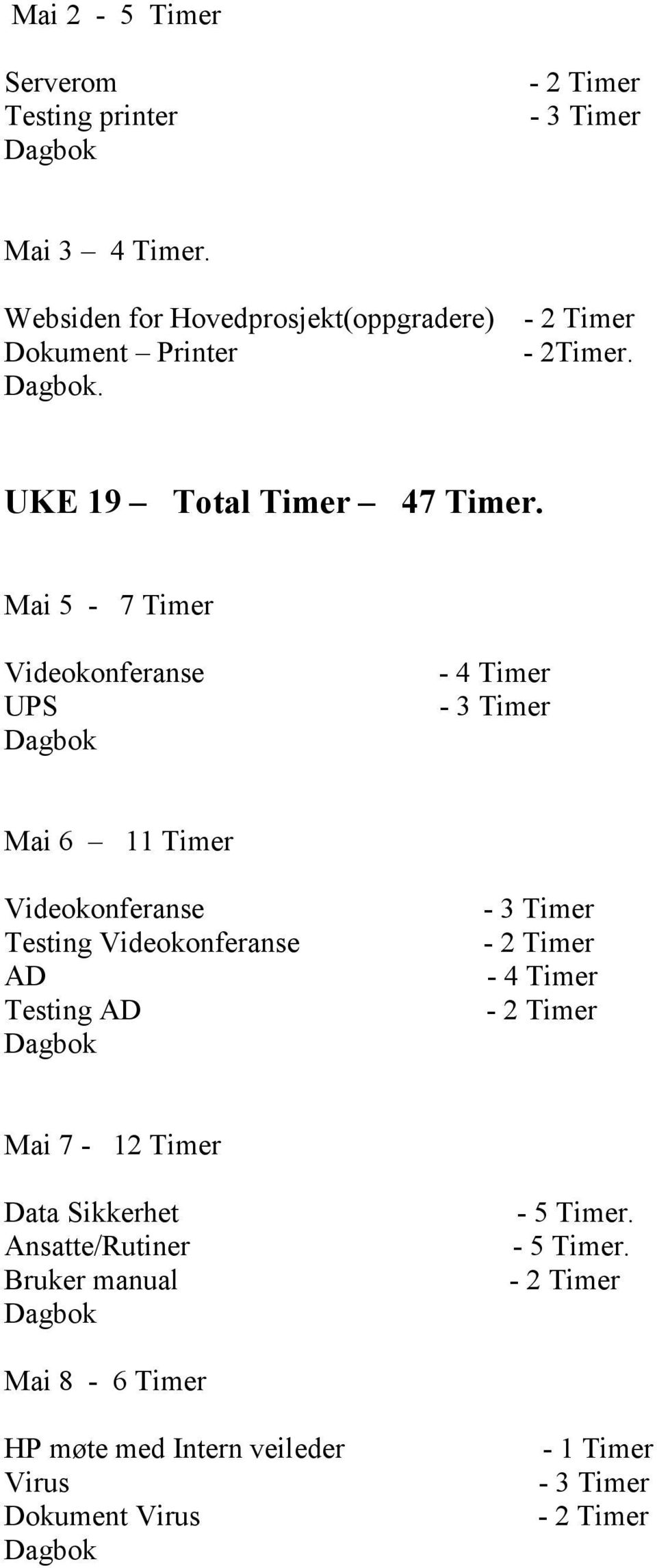 Mai 5-7 Timer Videokonferanse UPS - 4 Timer Mai 6 11 Timer Videokonferanse Testing Videokonferanse AD