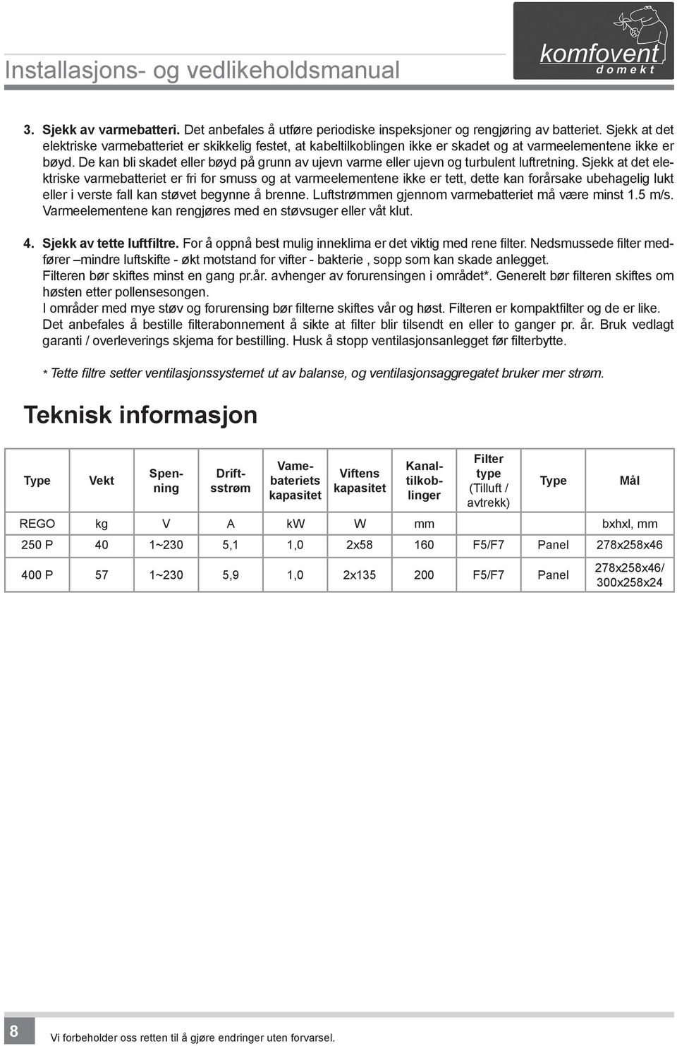 De kan bli skadet eller bøyd på grunn av ujevn varme eller ujevn og turbulent luftretning.