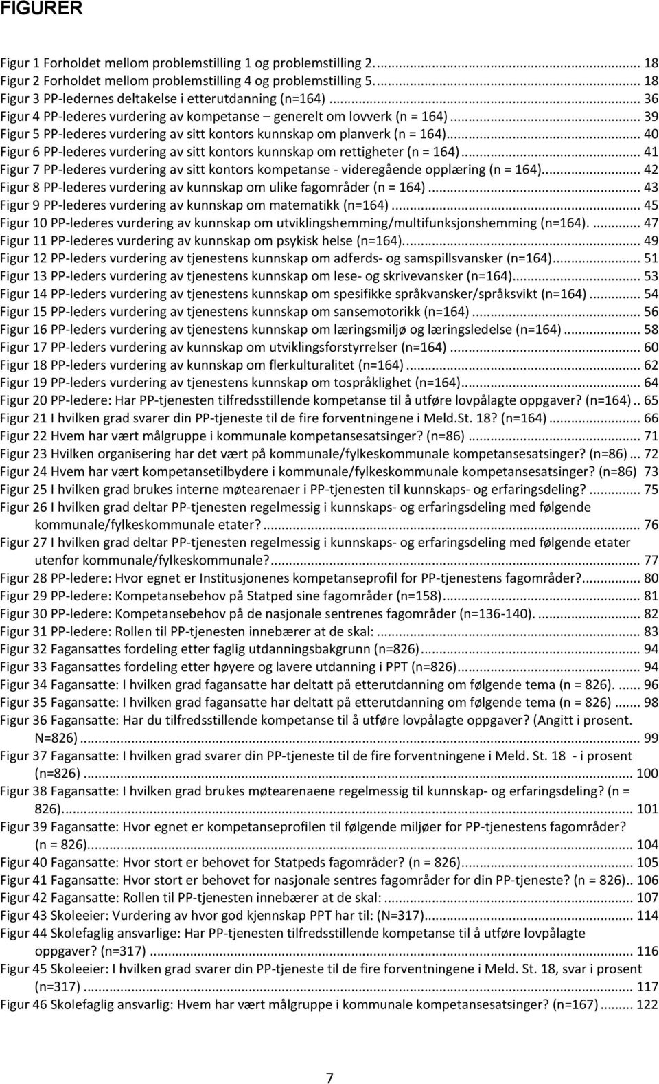 .. 39 Figur 5 PP-lederes vurdering av sitt kontors kunnskap om planverk (n = 164)... 40 Figur 6 PP-lederes vurdering av sitt kontors kunnskap om rettigheter (n = 164).