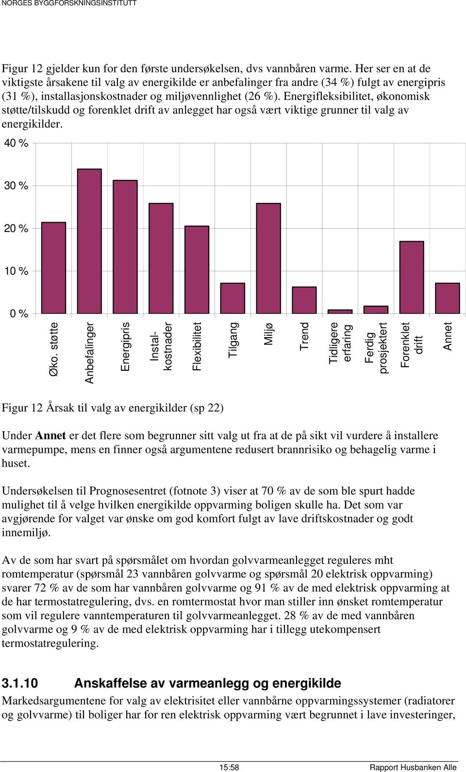 Energifleksibilitet, økonomisk støtte/tilskudd og forenklet drift av anlegget har også vært viktige grunner til valg av energikilder. 40 % 30 % 20 % 10 % 0 % Øko.