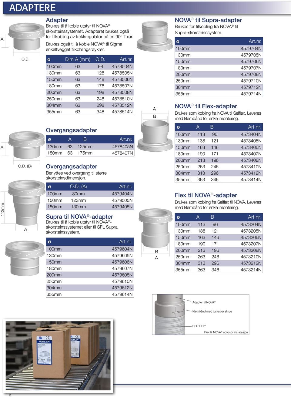 mm 63 98 4578504N 63 128 4578505N 63 148 4578506N 63 178 4578507N 63 198 4578508N 63 248 4578510N 304mm 63 298 4578512N 355mm 63 348 4578514N NOV til Supra-adapter rukes for tilkobling fra NOV til