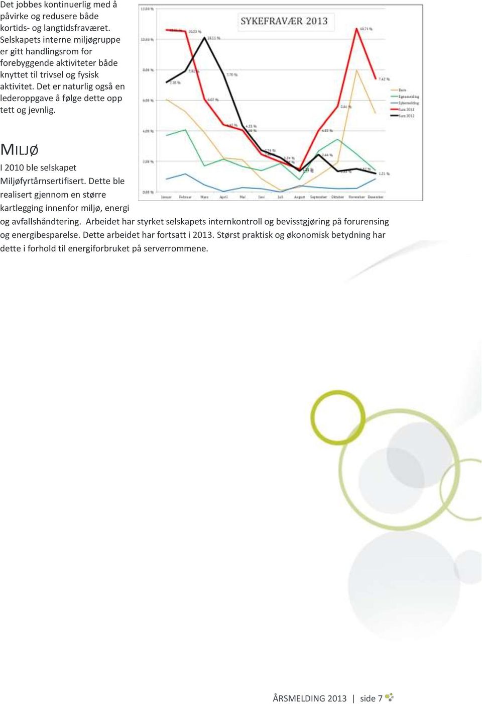 Det er naturlig også en lederoppgave å følge dette opp tett og jevnlig. MILJØ I 2010 ble selskapet Miljøfyrtårnsertifisert.