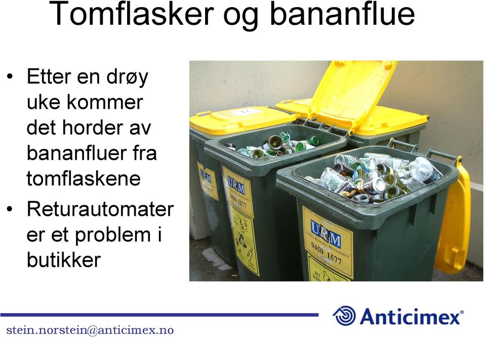 bananfluer fra tomflaskene