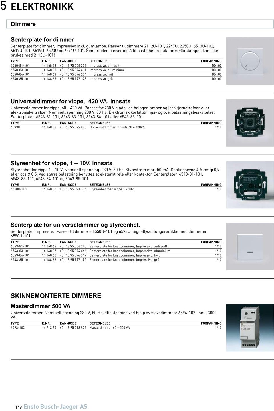 6540-81-101 14 168 62 40 113 95 056 233 Impressivo, antrasitt 10/100 6540-83-101 14 168 63 40 113 95 074 411 Impressivo, aluminium 10/100 6540-84-101 14 168 64 40 113 95 996 294 Impressivo, hvit