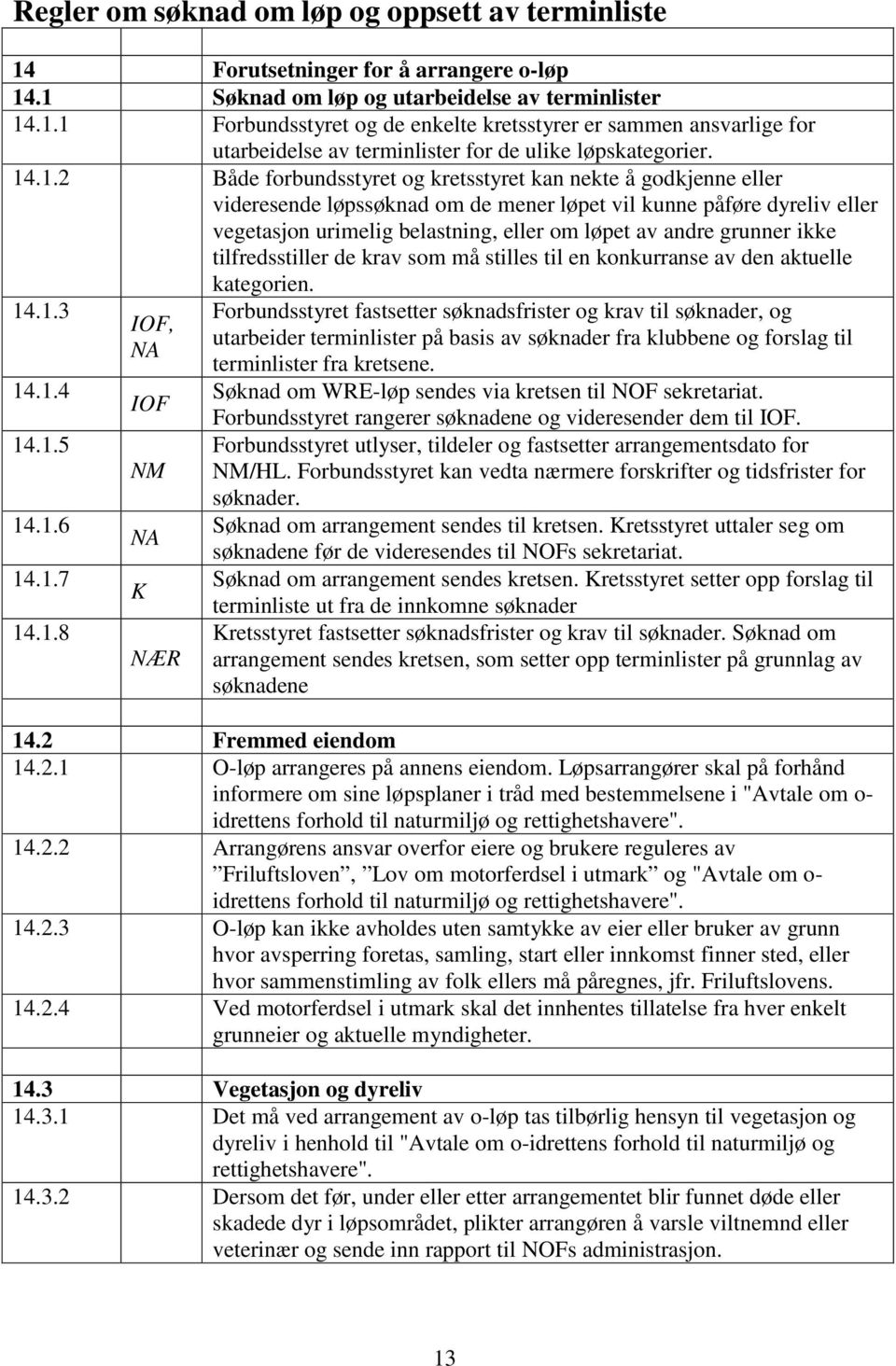 grunner ikke tilfredsstiller de krav som må stilles til en konkurranse av den aktuelle kategorien. 14