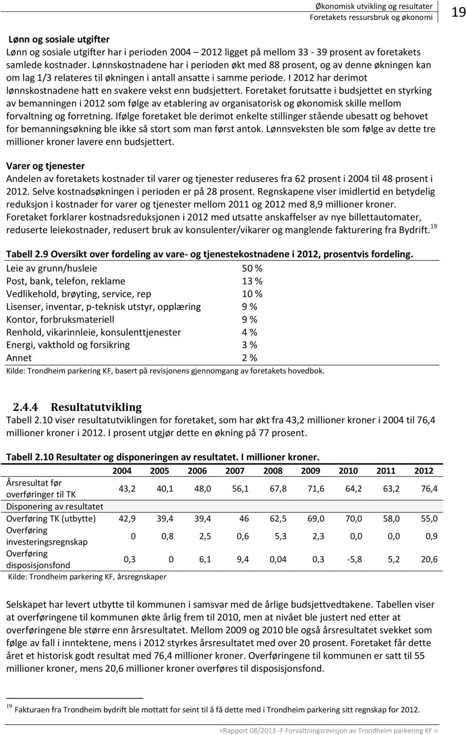 I 2012 har derimot lønnskostnadene hatt en svakere vekst enn budsjettert.