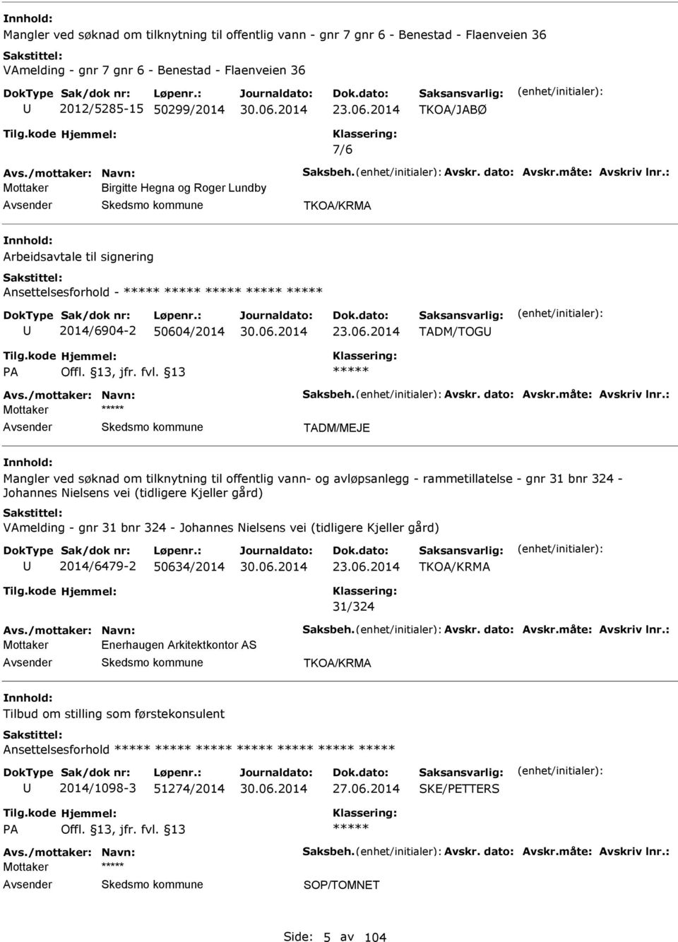 13 TDM/MJ Mangler ved søknad om tilknytning til offentlig vann- og avløpsanlegg - rammetillatelse - gnr 31 bnr 324 - Johannes Nielsens vei (tidligere Kjeller gård) Vmelding - gnr 31 bnr 324 -