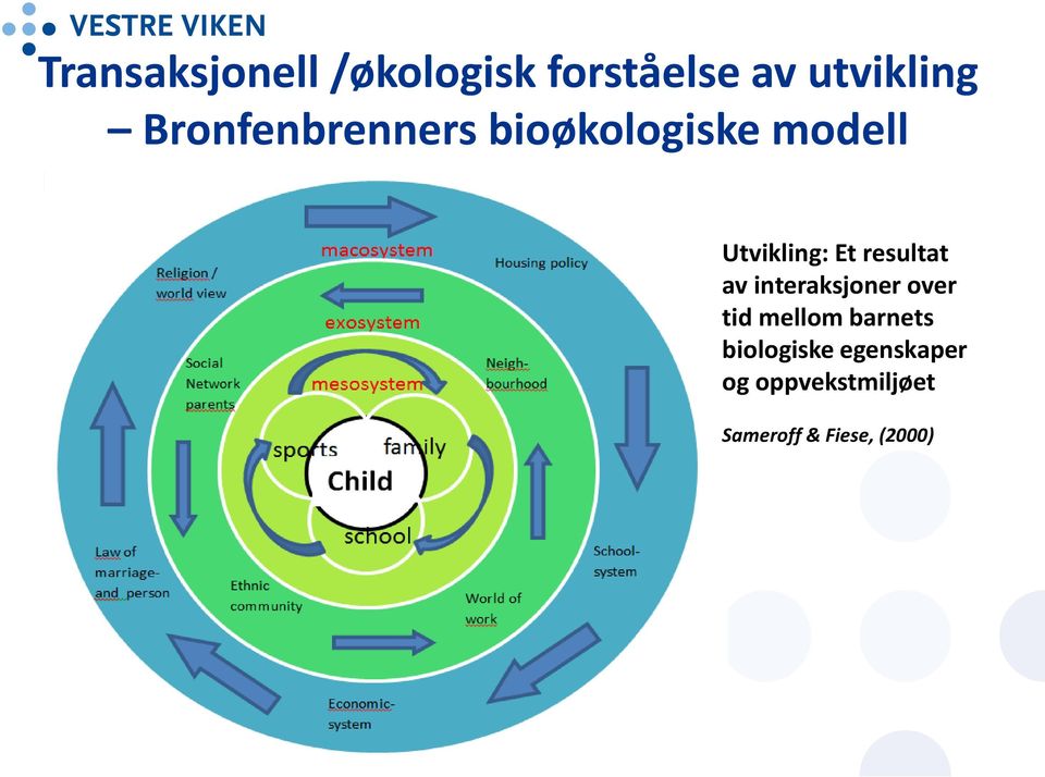 resultat av interaksjoner over tid mellom barnets