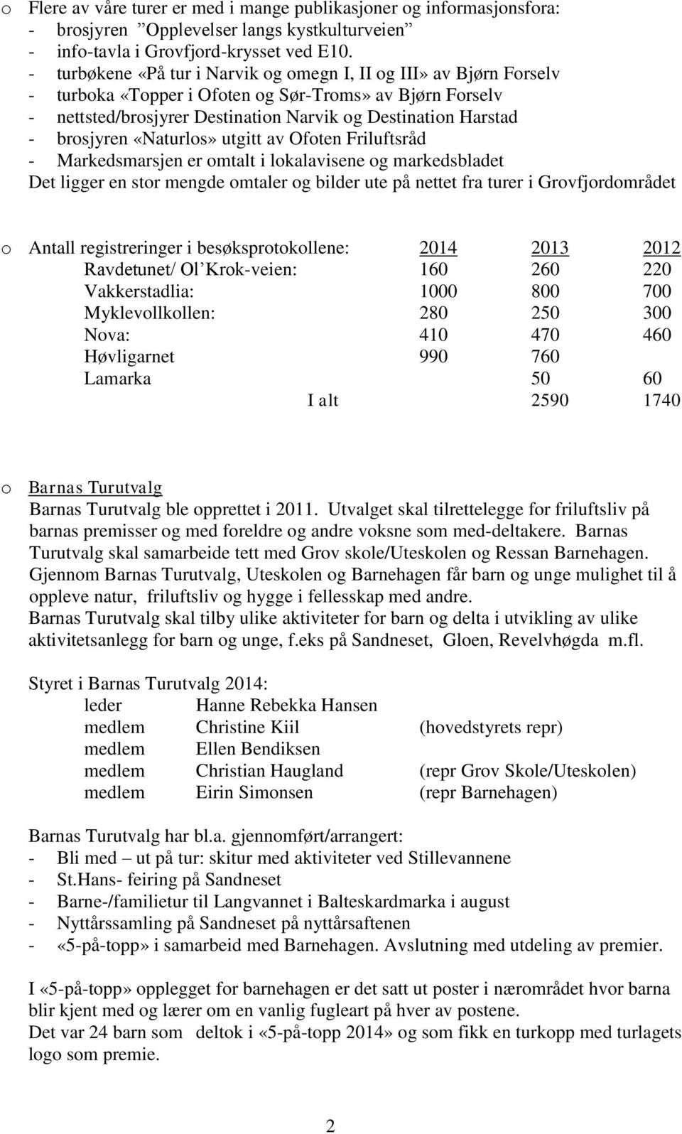 brosjyren «Naturlos» utgitt av Ofoten Friluftsråd - Markedsmarsjen er omtalt i lokalavisene og markedsbladet Det ligger en stor mengde omtaler og bilder ute på nettet fra turer i Grovfjordområdet o