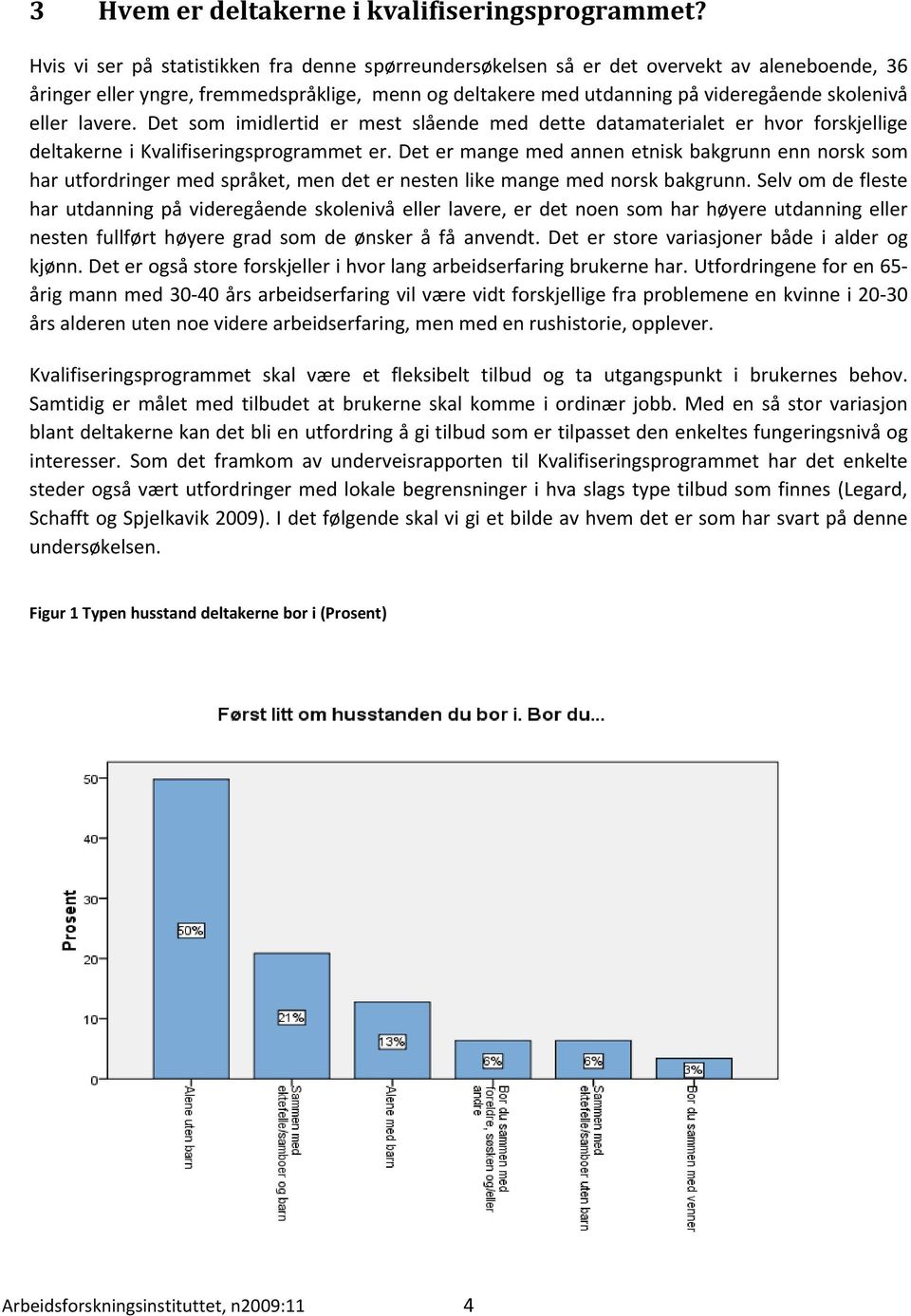 lavere. Det som imidlertid er mest slående med dette datamaterialet er hvor forskjellige deltakerne i Kvalifiseringsprogrammet er.