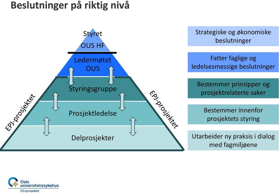 faglige og ledelsesmessige beslutninger Bestemmer prinsipper og